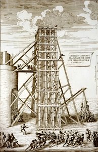 アレッサンドロスペッキによって彫刻された、ローマのサンピエトロ広場に古代エジプトのオベリスクを建てる